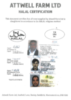 Atwell Farm Halal Certificate