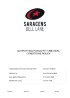 Supporting Pupils with Medical Conditions Policy October 2024