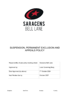 Suspension Permanent Exclusion and Appeal Policy October 2024