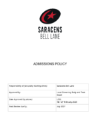 Admissions Policy February 2026