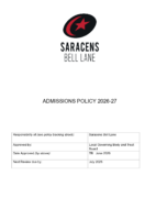Admissions Policy June 2026 (For 2026-27)